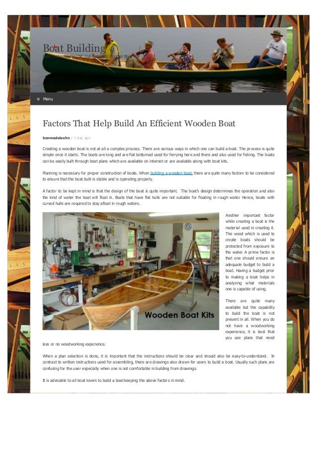 best wooden boat building school